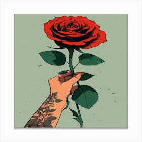 Tattooed Rose Canvas Print