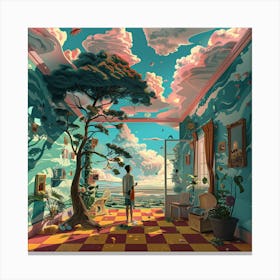 Room With A Tree Canvas Print