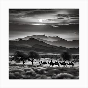 Camels In The Desert 15 Canvas Print