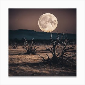 Full Moon Over Desert Canvas Print