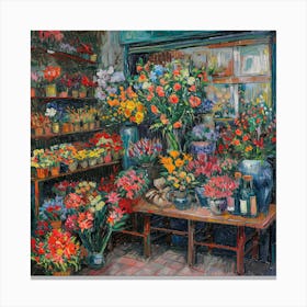 Van Gogh Style The Florist's Corner Series 1 Canvas Print