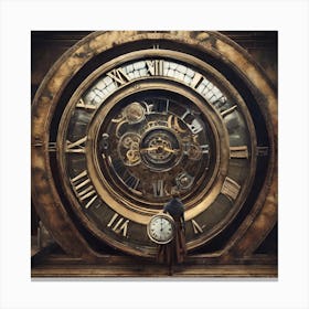 Clock In A Museum Canvas Print