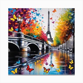 Paris Butterflies 1 Canvas Print