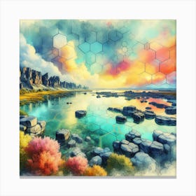 Abstract Watercolor Landscape Canvas Print