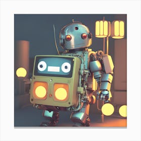 Robot With Lights Canvas Print