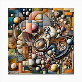 Rhythm and Harmony: A Surrealist Collage of Blending Elements Canvas Print