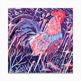 Rooster Square Canvas Print