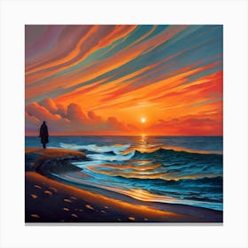 Sunset On The Beach Canvas Print