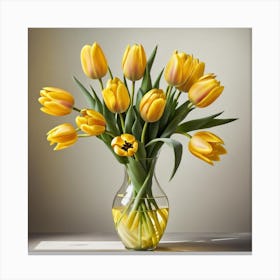 Yellow Tulips In A Vase Canvas Print