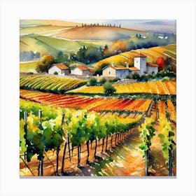 Vineyards In Tuscany 12 Canvas Print