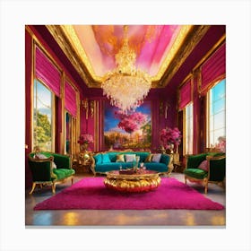 Pink Living Room 9 Canvas Print