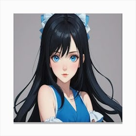 Anime Girl With Blue Eyes Canvas Print