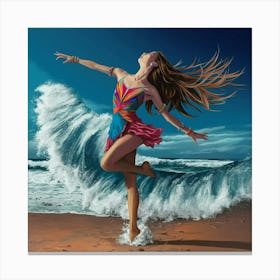 Dancer On The Beach Canvas Print