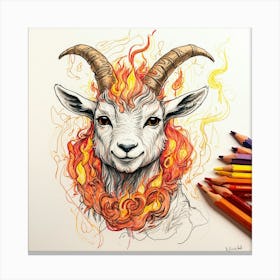 Goat Of Fire 24 Canvas Print