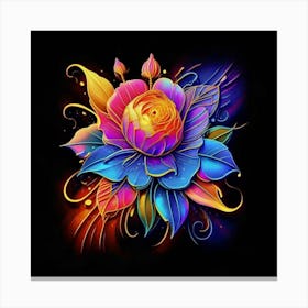 Psychedelic Flower Canvas Print