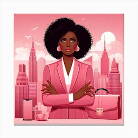 Business Woman In Pink Canvas Print