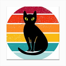 Cat Retro Style Canvas Print