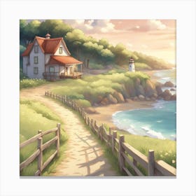 House By The Sea Canvas Print