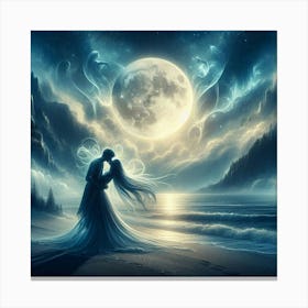 Love under the moon Canvas Print