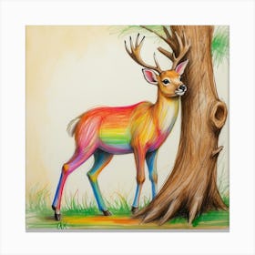 Rainbow Deer 4 Canvas Print