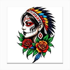 Day Of The Dead Woman Canvas Print