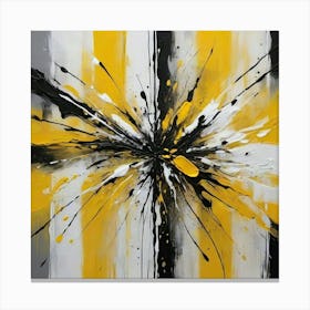 Abstract Yellow And Black Canvas Print