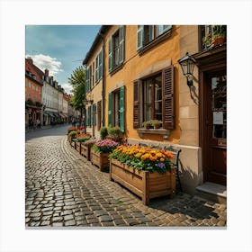 Cobblestone Street In Germany Art Print Canvas Print