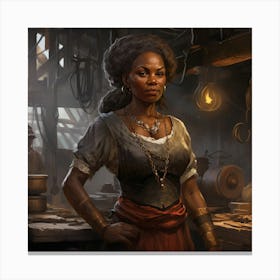 Woman In A Workshop Canvas Print