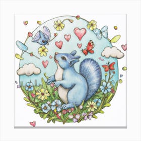 Squirrel In The Meadow Canvas Print