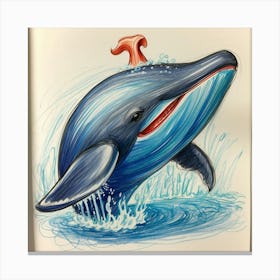 Dolphin Drawing 7 Canvas Print