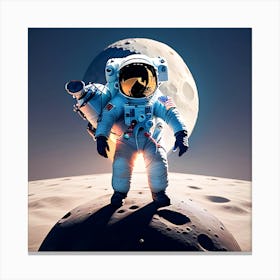 Astronaut On The Moon, visual art Canvas Print