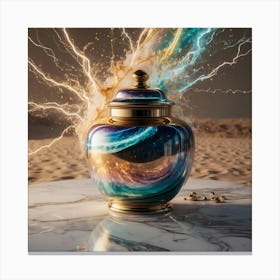 Jar With Lightning Canvas Print