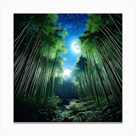 Firefly Moonlit Bamboo Forest Under A Starry Midnight Sky 16306 (2) Canvas Print