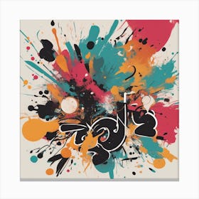 Bold Typography With Abstract Splashes And Swirls 1 Canvas Print