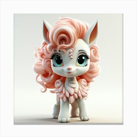 Pink Unicorn 3d Print Canvas Print