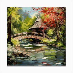 Bridge Over A Stream 1 Canvas Print