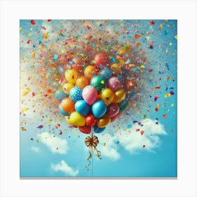 Colorful Balloons In The Sky Canvas Print