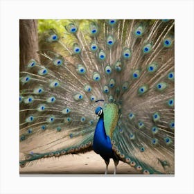 Peacock paintings art print 1 Canvas Print