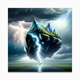 Lightning through the rock world Canvas Print