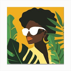 Afro-American Woman In Sunglasses 3 Canvas Print