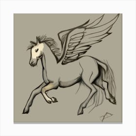 Pegasus Dynamic Sketch in Greek Mythology Canvas Print