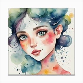 Watercolor Girl 3 Canvas Print