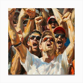 A Sports Fans Cheering Oil Painting Illustration 1718674763 4 Canvas Print