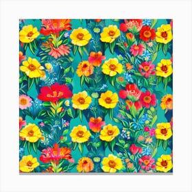 Tropical Flowers Canvas Print