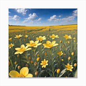 Field Of Yellow Flowers 14 Canvas Print