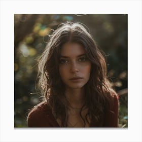 Portrait Of A Girl In The Forest Canvas Print