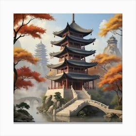 Default Chinese Pagoda Art Print 0 Canvas Print