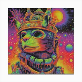 Psychedelic Cat King #1 Canvas Print