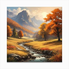 Serene Autumn Landscape Canvas Print