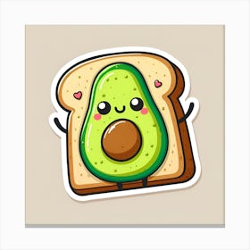 Avocado Sticker 3 Canvas Print